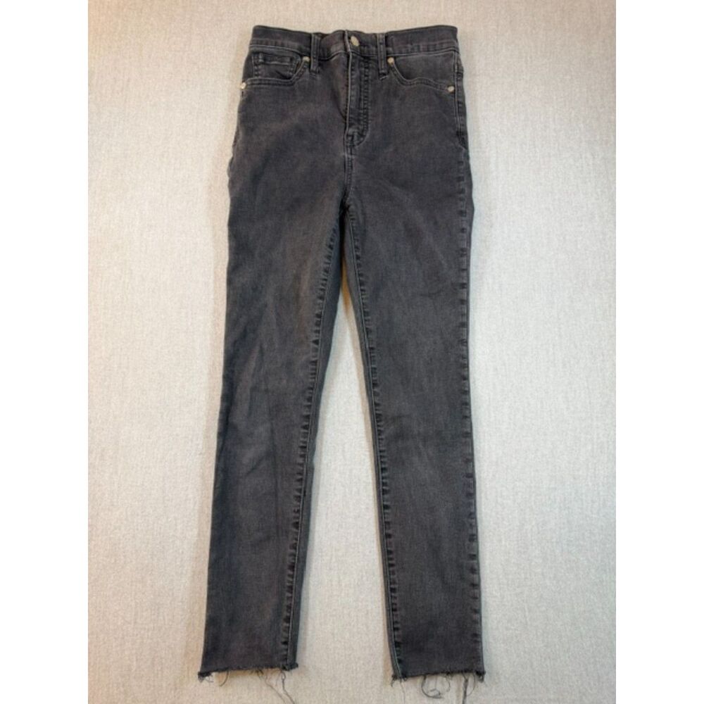 Madewell High Rise Skinny Jeans Women’s 26 Black Distressed Ripped Stretch Denim